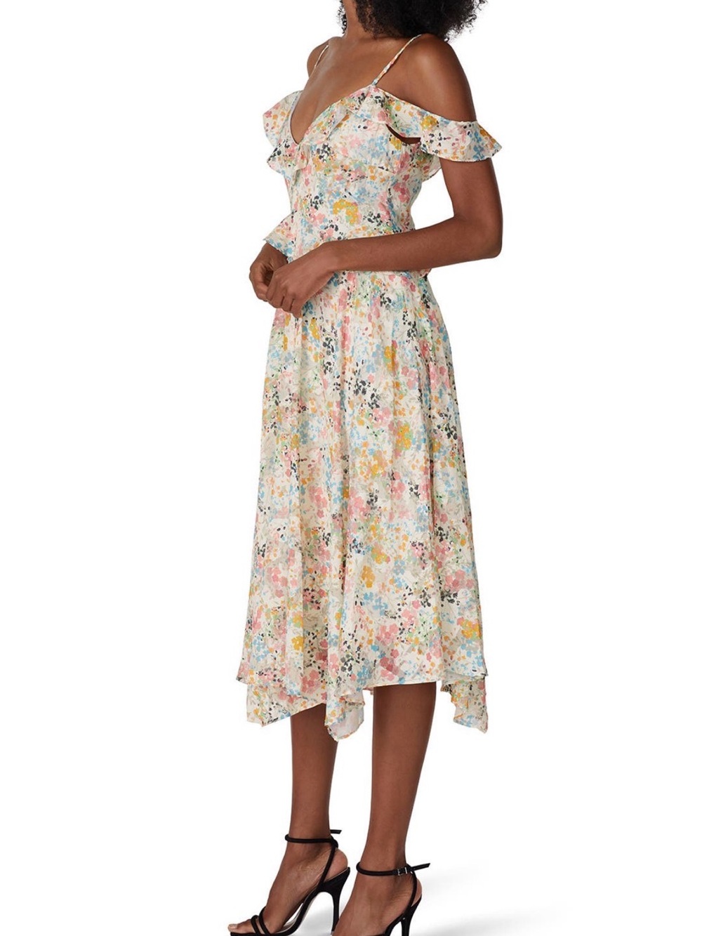 RACHEL Rachel Roy Pastel Floral High-Low Midi Dress